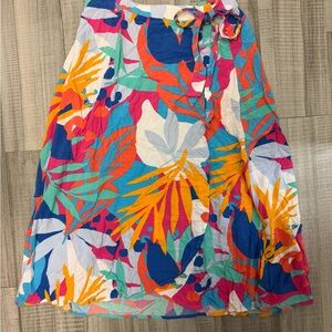 J. Crew Multicolor Floral Wrap Skirt